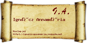 Ignácz Annamária névjegykártya