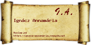 Ignácz Annamária névjegykártya
